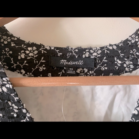 Madewell V-neck Peplum Top in Clipdot Branch - Picture 4 of 5
